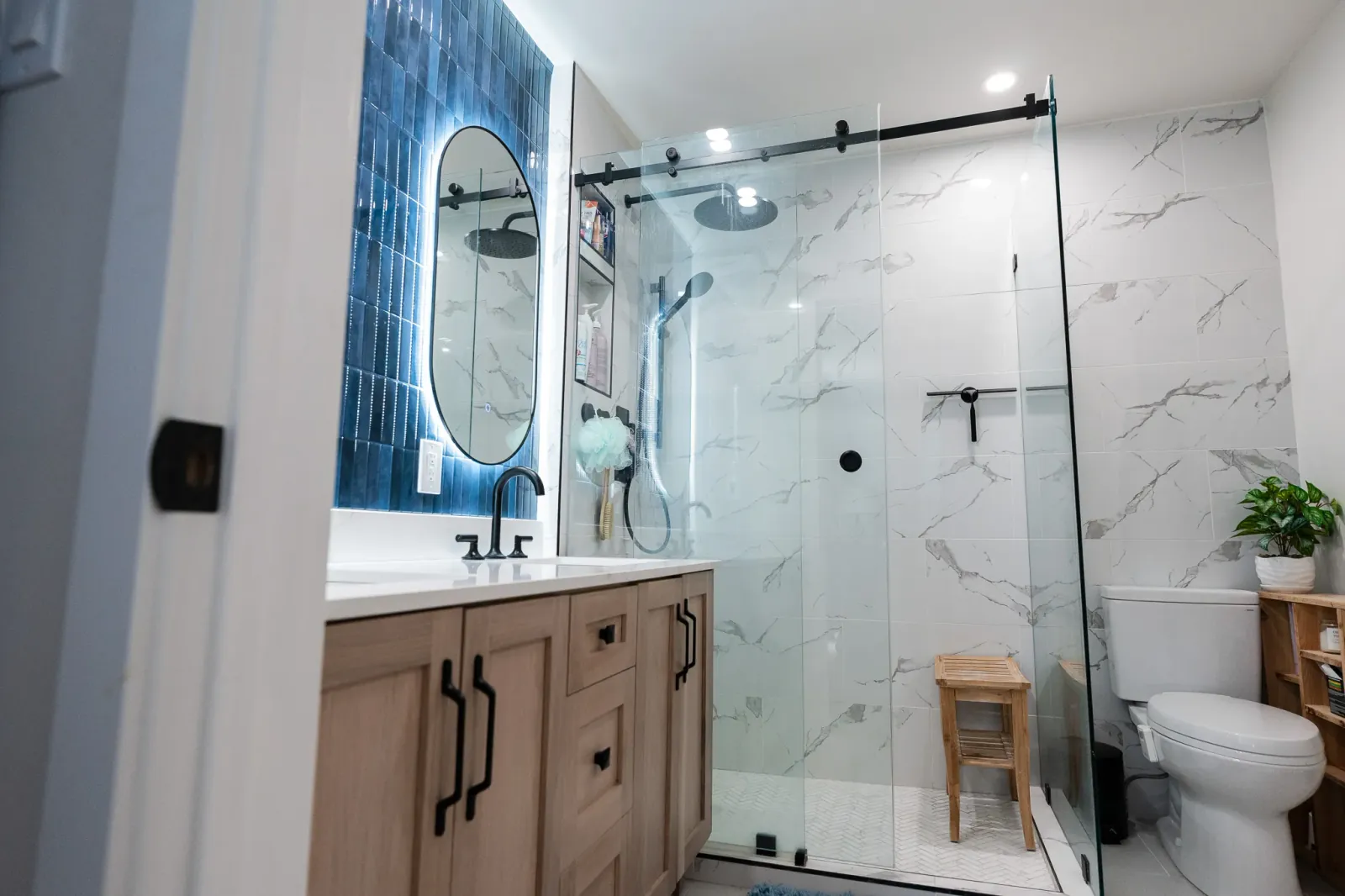 Modern ensuite oasis in a bathroom renovation in Calgary