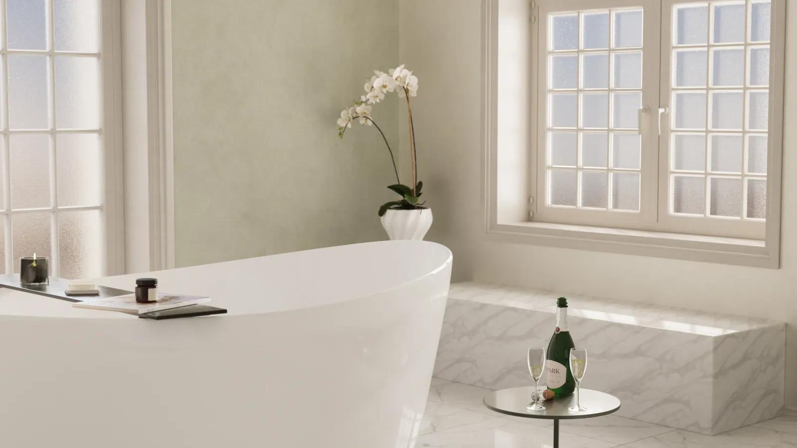 freestanding bathtub in a bathroom renovation in Calgary