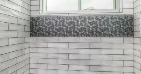 White subway tile in a shower renovation