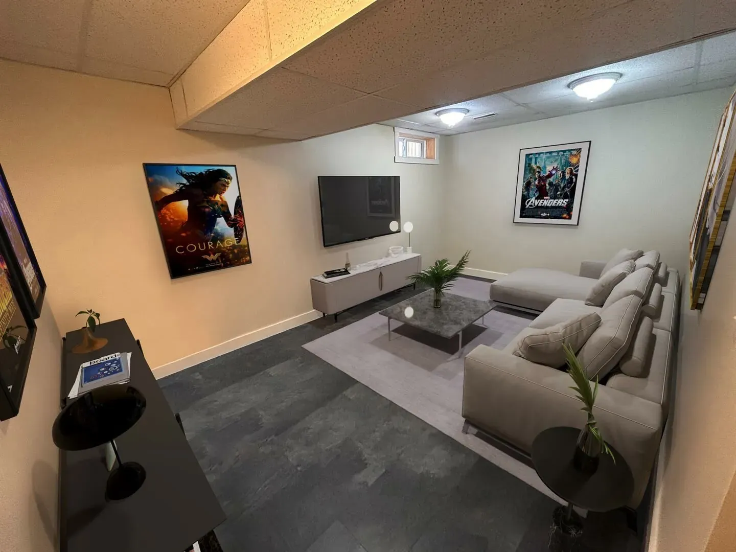 Custom, elegant, luxurious and simple basement renovation in Calgary