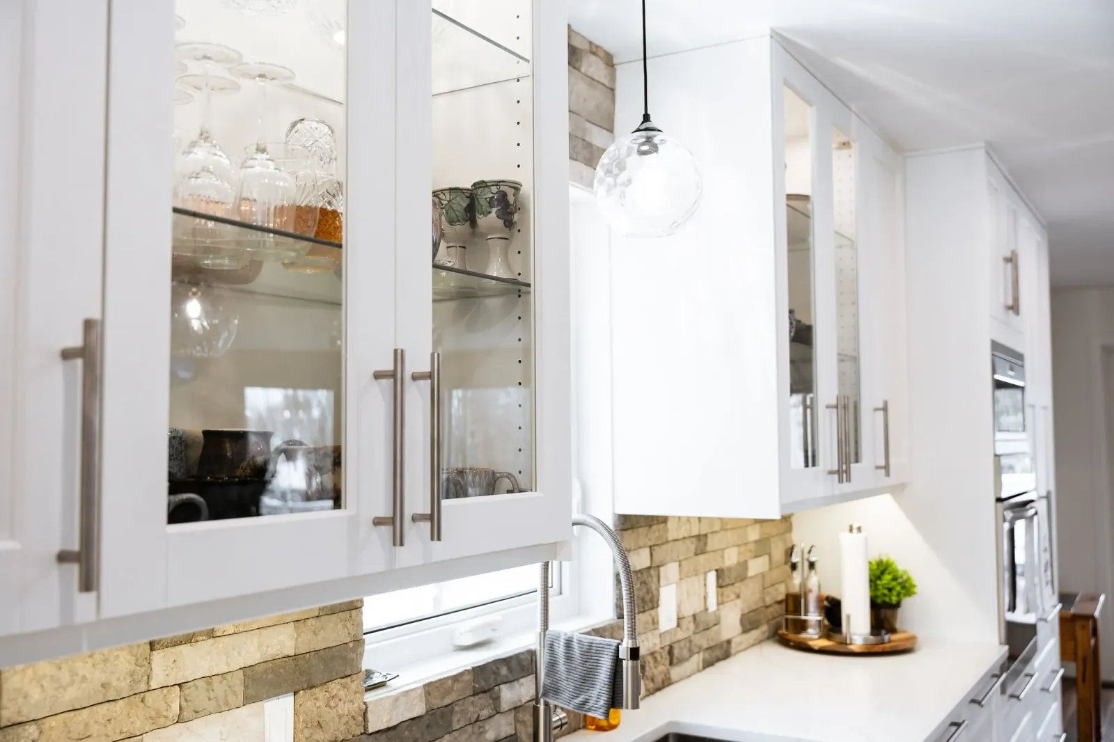 Custom white cabinetry in a kitchen renovation