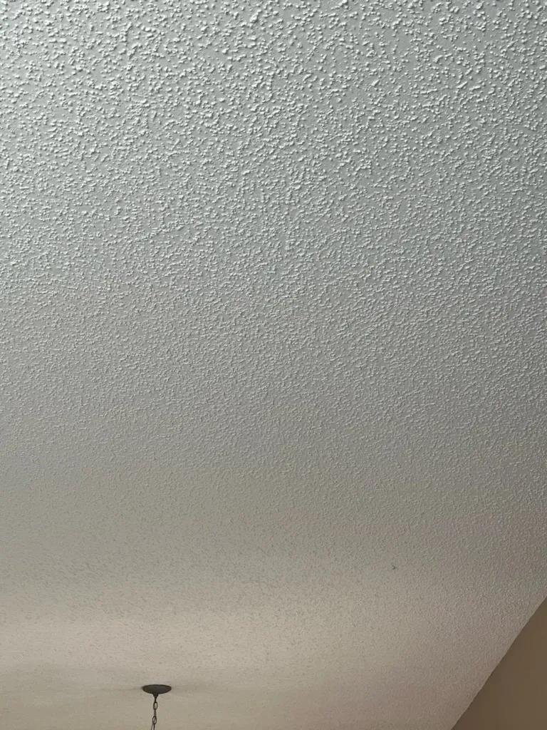 Popcorn ceiling in a Calgary home renovation