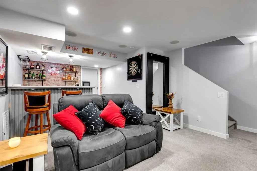 Basement renovation in Calgary with Dry bar