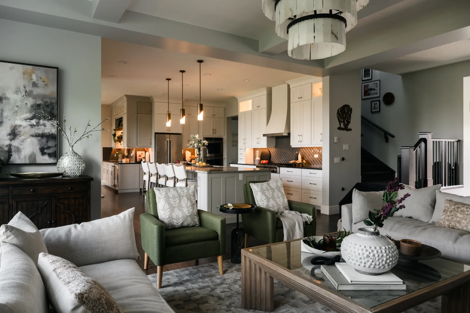 Living room details — Artesia, De Winton Complete Home Renovation