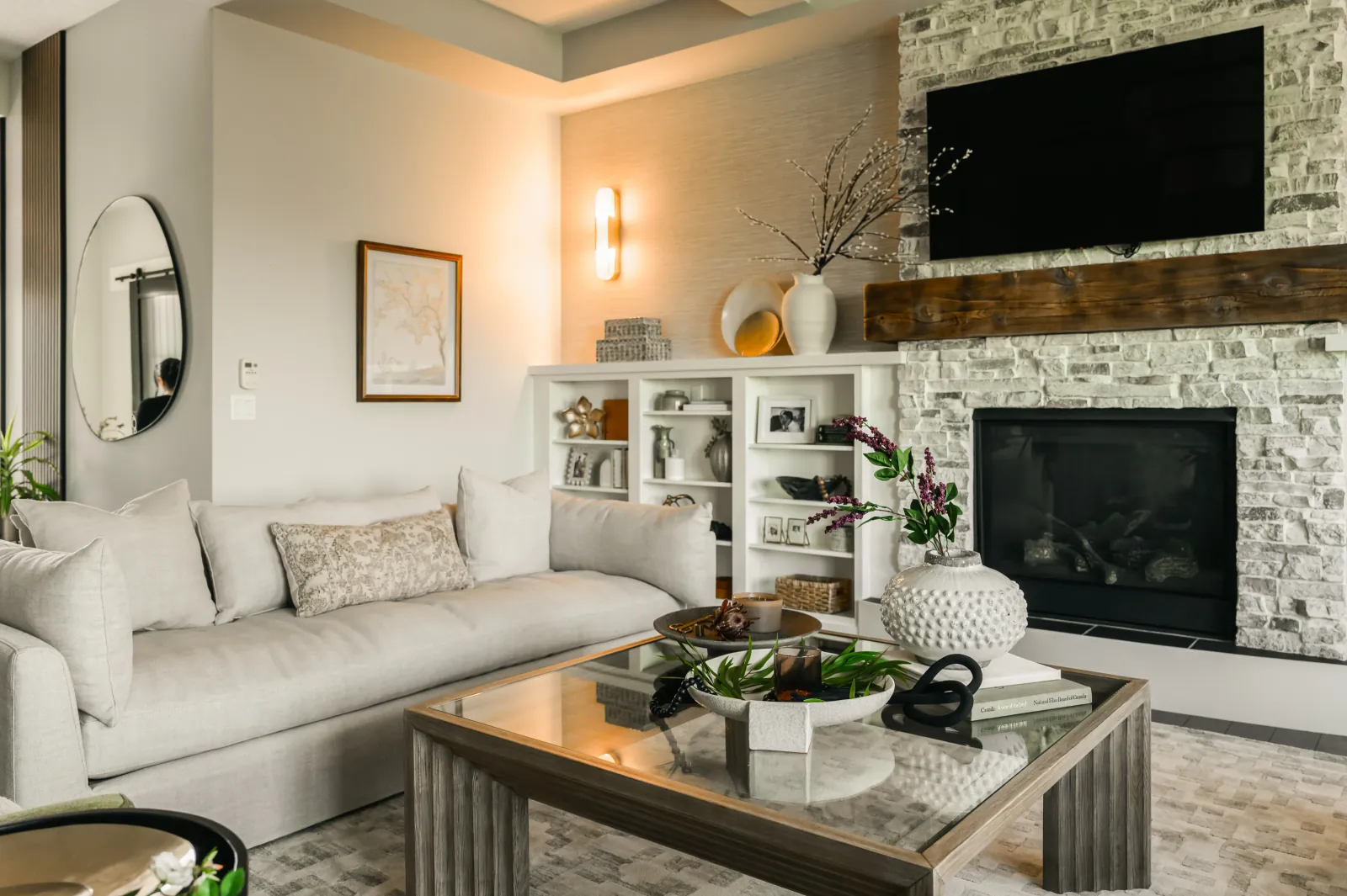 Living room details — Artesia, De Winton Complete Home Renovation