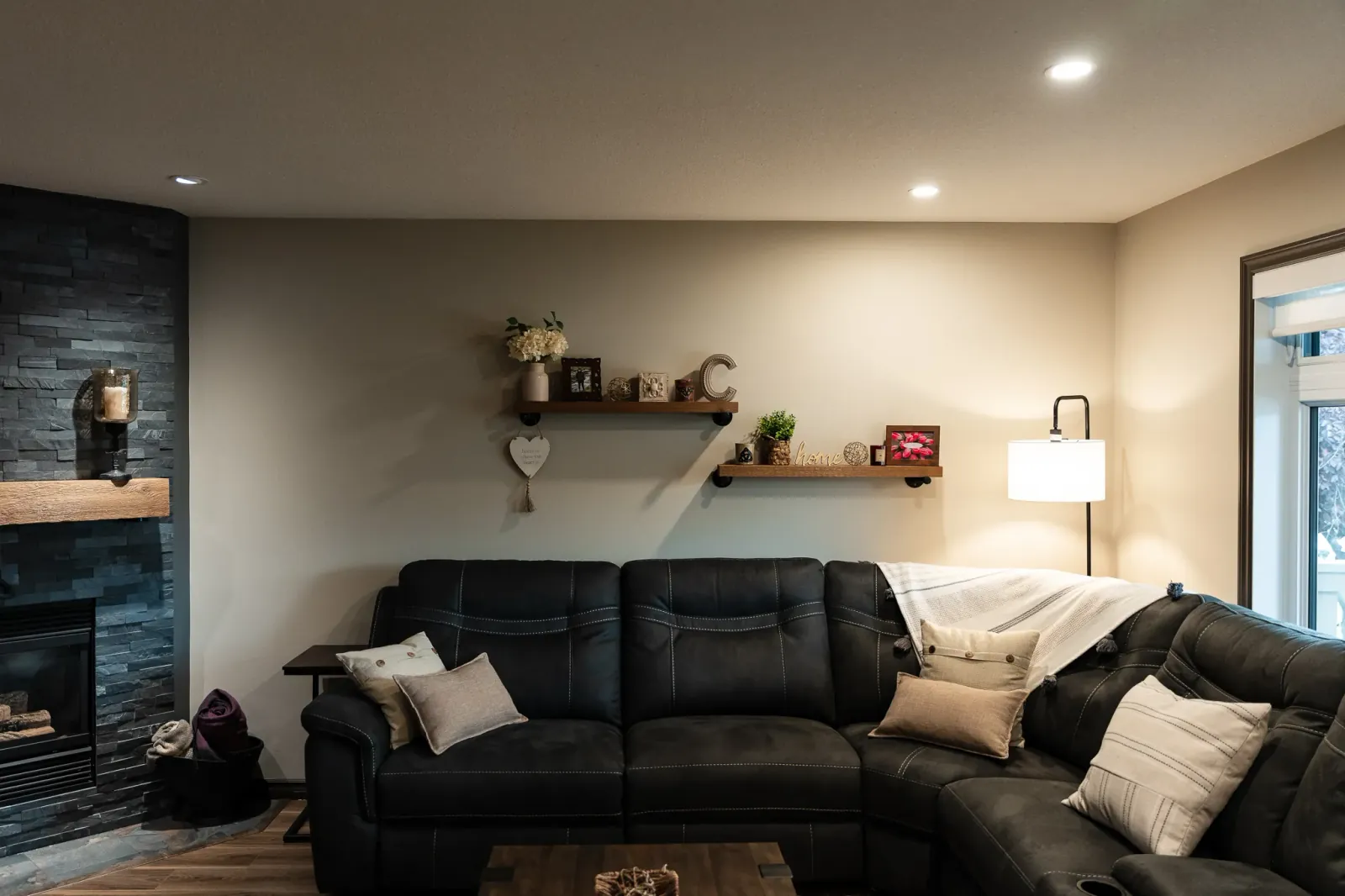 Fireplace feature details — Mt Aberdeen Circle Complete Home Renovation